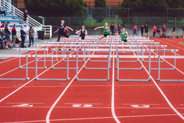 track and field hurdles race